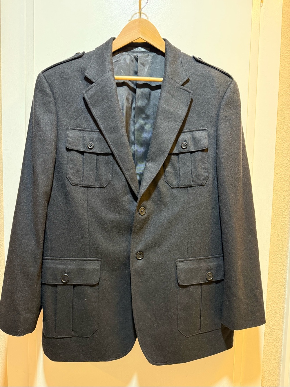 Calvin Klein Navy Military-Style Field Jacket